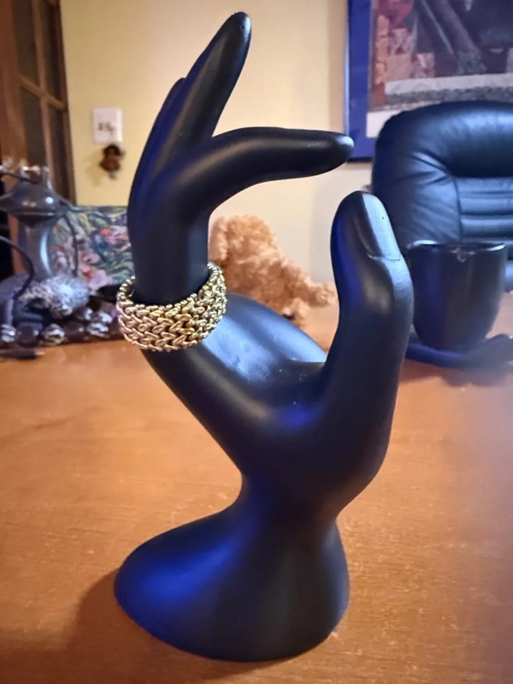 Flexible Wear Braided Gold Ring. Statement Ring for Women - Picture 1 of 16